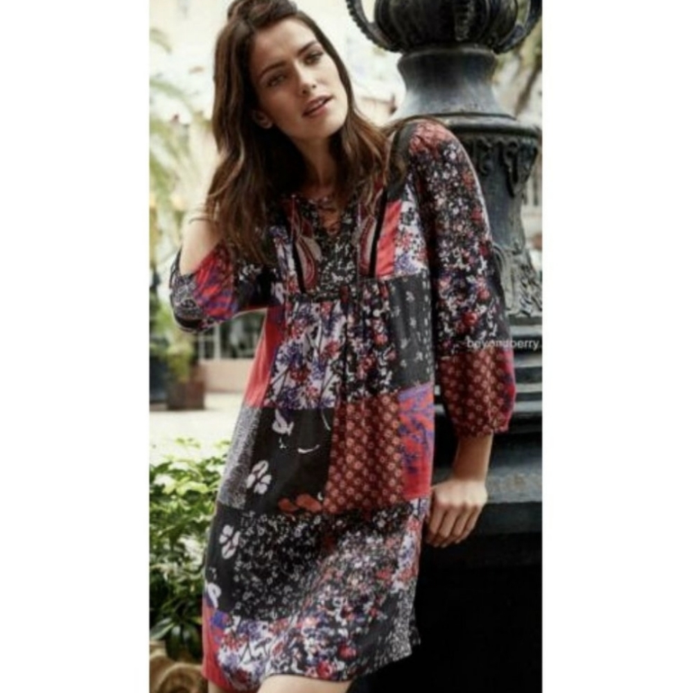 Boho Patchwork Tunic Dress XS - Anthropologie One September